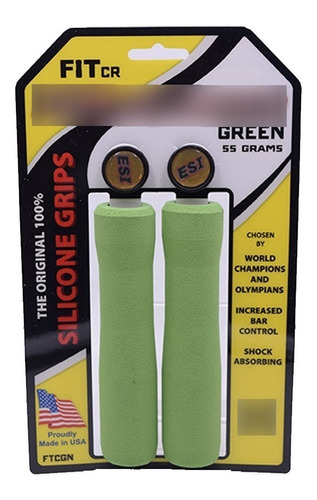 Alças de guidão de bicicleta verdes ESI Grips FIT CR