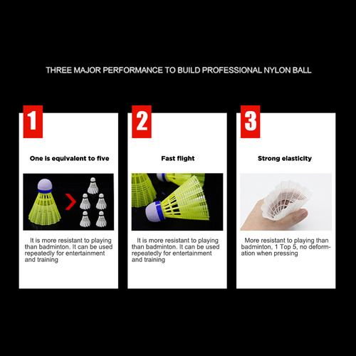 Petecas De Nylon De Badminton, 12 Peças, Bolas De Alta Veloc