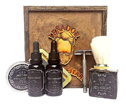 Imagen 2 de 5 de Kit De Afeitar Barba Leñador Vintage