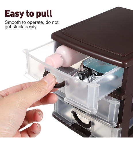 Caja De Almacenamiento Tipo Cajón Multifuncional Marrón De 3