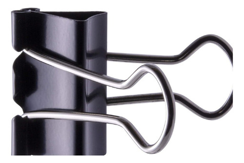 Pack 6 Clip Metálico 41mm Binder Clip Negro 12 Pcs Color Variados