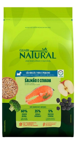 Ração Cães Guabi Natural Adulto Mini E Pequeno Salmão 10,1kg