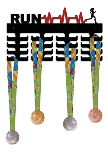 Porta Medalhas De Corrida Cardio Feminina Para 32 Medalhas