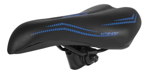 Asiento Bicicleta Montaña Mtb-100 Negro/azul Broche Forza