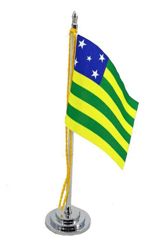 Mini Bandeira Mesa Goiás Mastro 15 Cm Poliéster