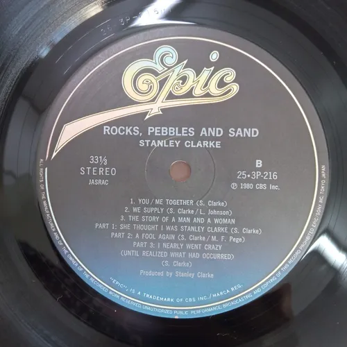 Stanley Clarke - Rocks, Pebbles And Sand, Epic 25 3P-216 Japan Vinyl LP + Obi Stanley Clarke - Rocks, Pebbles And Sand, Epic 25 3P-216 Japan Vinyl LP + Obi