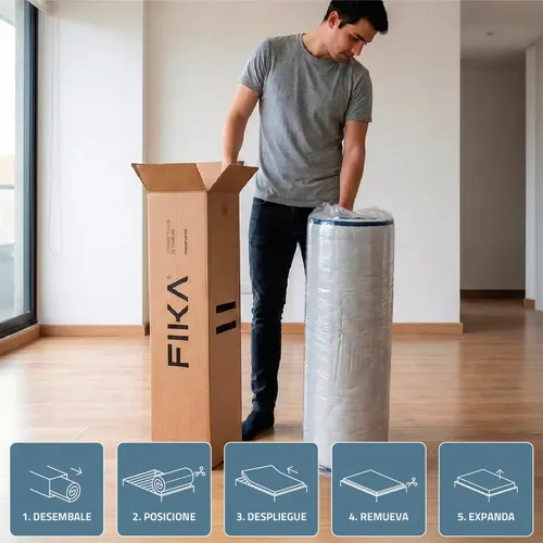 Colchón 1 Plaza Fika Pocket En Caja 80x190 20cm Espuma Y Resortes - imagen 9
