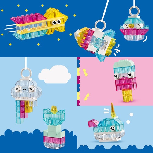 LEGO® Classic Caja de Magia Transparente Bricks 11040; Contiene 340 bricks de colores vivos para niñas y niños 5+