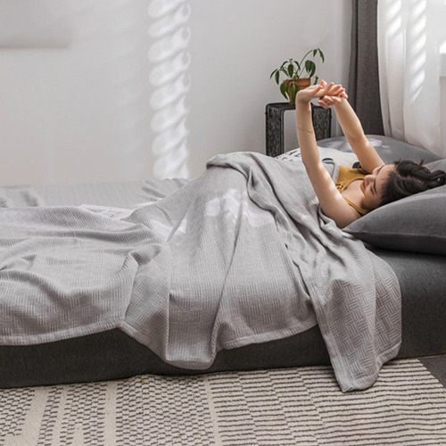 Manta De Cama De Algodón, Manta Térmica De Algodón Doble De