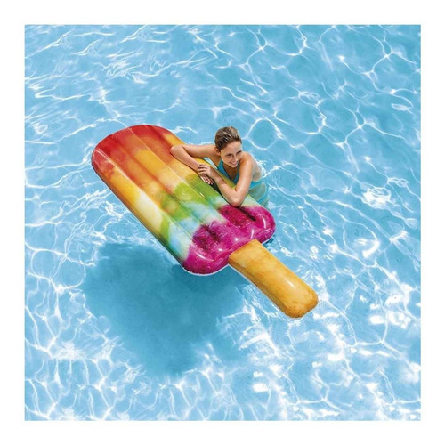 Colchoneta Inflable Flotante Intex Paleta Helado Colores 58766 191X76 Cm