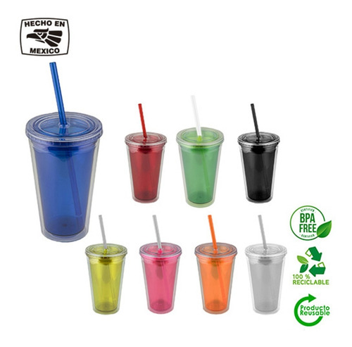 Paquete 4 Vaso De Doble Pared De 500 Ml