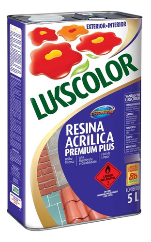 Lukscolor resina acrílica base solv incolor 5l