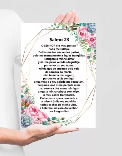 Quadro decorativo Salmo 23 com anjos sku: 148