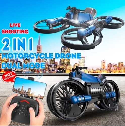 Drone / Moto Con Cámara Hd 4 Ejes Plegable 2 En 1, 2.4g Wifi