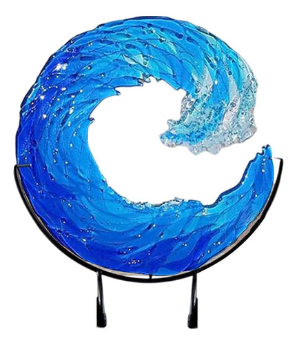 Arte De Adornos Azules Con Escultura Oceánica Para Decoració