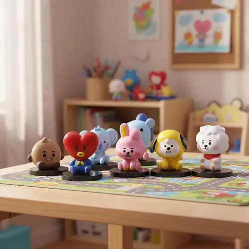 Yc// 7 Figure Package Bts Bt21 K-pop Sitting Tata Koya