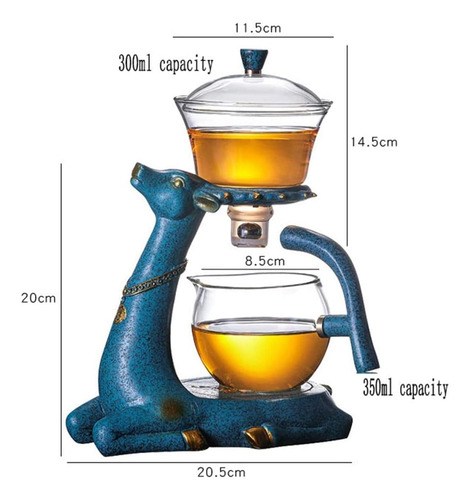 Juego De Tetera De Vidrio Semiautomática Giratoria Con Infus