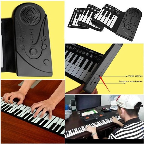 Piano Portátil Enrollado A Mano De 49 Teclas Con 16 Tonos