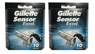 Cartuchos De Recambio Gillette Sensor Excel, 20 Unidades