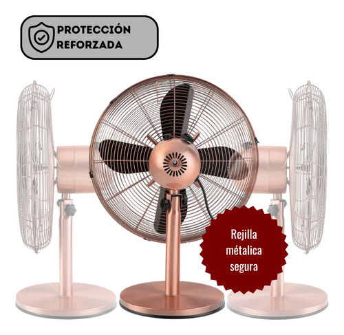 Ventilador Thomas Th-12cm Cobre Mesa 3 Velocidades 4 Aspas