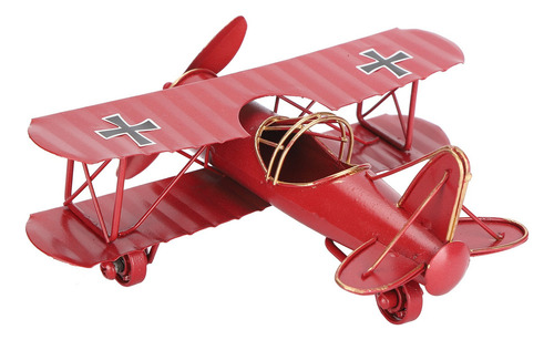 Avión De Hierro, Modelo De Juguete, Biplano Vintage, Artesan