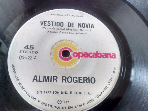 Vinilo  Single De Almir Rogelio - Vestido De Novia ( F73
