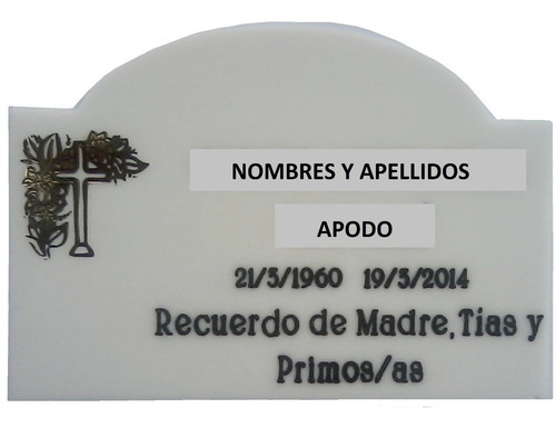 Placa De Acrílico N° 18 Artículo Funerario, 22 Cm X 15 Cm