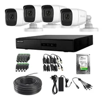 Comprar Kit 4 Cámaras Y Dvr Hikvision 2mp Bullet + Disco Con Micrófo