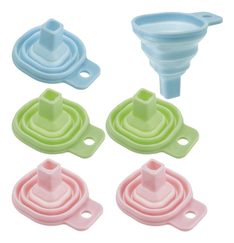 6 Embudo Plegable Silicona Para Uso Cocina Accesorio