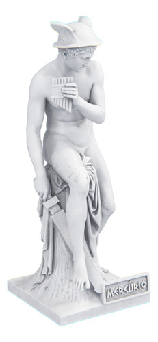 Estátua Mercúrio Mitologia Romana Estatueta - Hermes Cor Cor Mármore