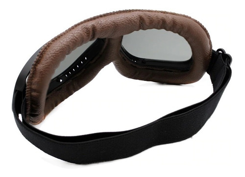 Óculos Aviador Moto Vintage Capacete Marrom Café Racer