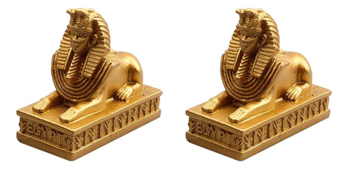 2x Estatuas De Esfinge Figuritas Egipcias Escultura Faraón