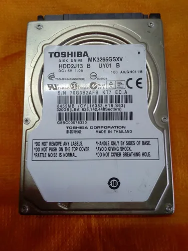 100 A0//GH011M Laptop 320GB 2.5/" SATA HDD Toshiba MK3265GSXV HDD2J13 B UY01 B