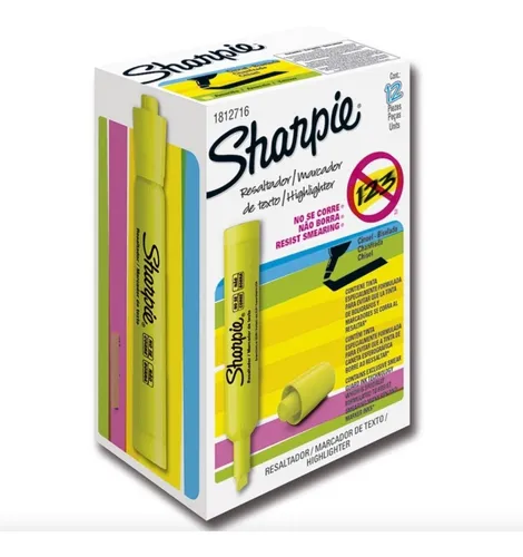 Resaltador Amarillo Sharpie Tank X24 Unidades