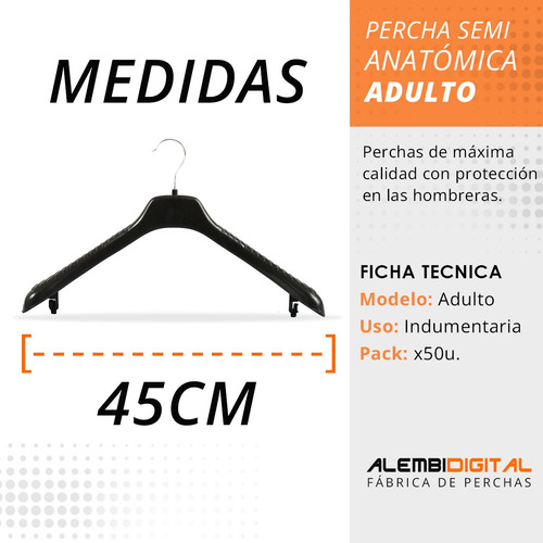 Imagen 5 de 9 de Perchas De Plastico Anatomicas X 50 Unidades