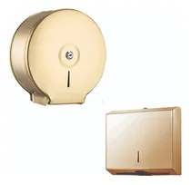 Comprar Dispensador Papel Higiénico + Toalla Intercalada Dorado 