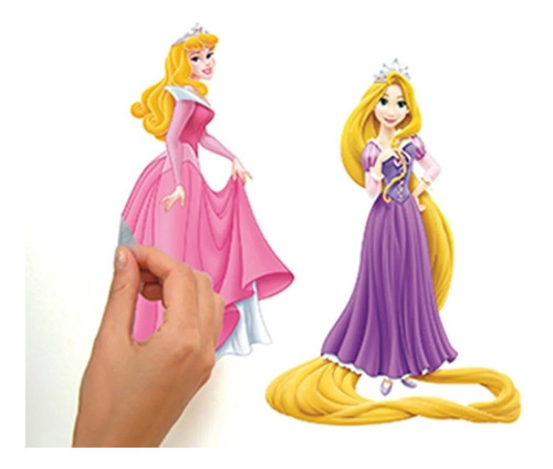 Imagem 1 de 3 de Adesivo De Parede Princesas Da Disney - Rmk1903 Reutilizável