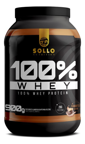 Whey Protein 100% 900g Sollo Nutrition - Sabor Camafeu