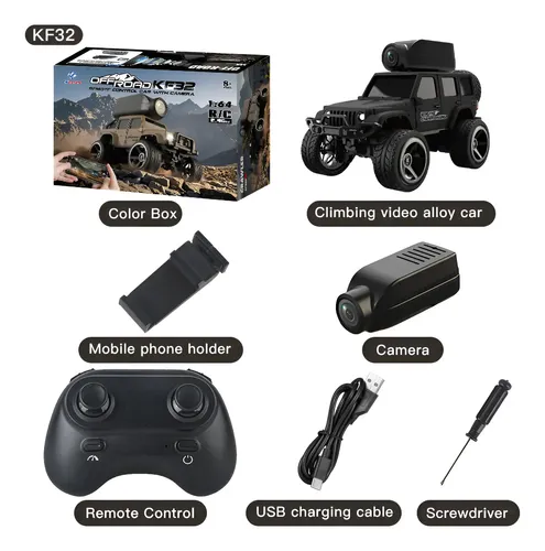 Auto Rc F32 Mini 1:64 2.4g Cámara 720p Vehículo De Carreras