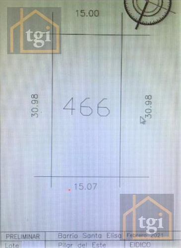 Imagen 2 de 6 de Lote Interno En Venta En Pilar Del Este - Santa Elisa