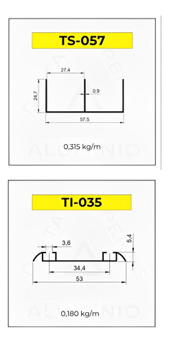 Kit Trilho Porta Móveis Delta 2 Portas Superior/inferior 1m