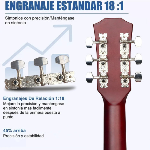 Guitarra Acustica Clasica Con Accesorios Musical Madera 38in