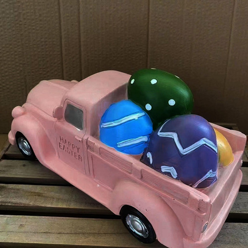 Camión De Pascua Con Huevos De Dinosaurio, Adorno De Pascua