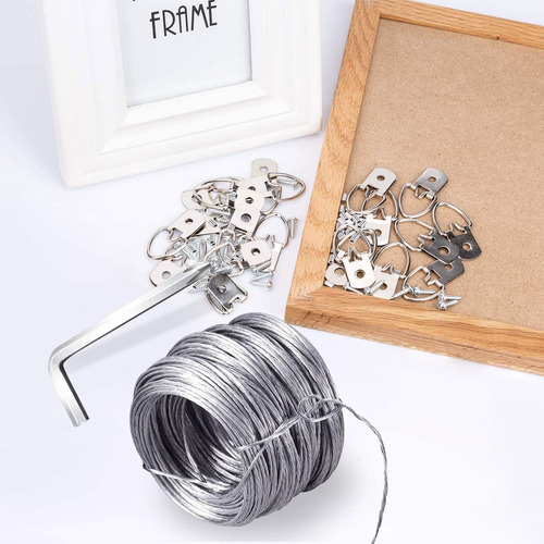 Kit Colgar Cuadros, Colgadores D Tornillos, Cable Colga...