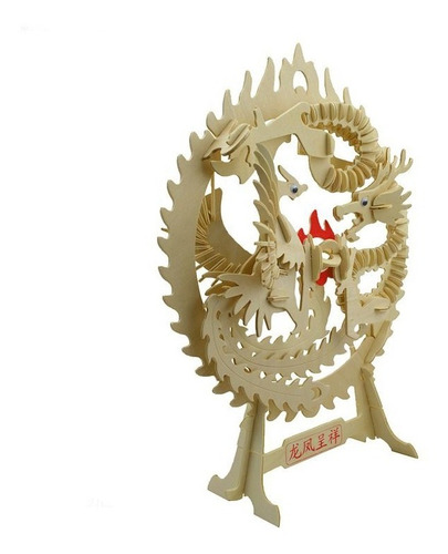 Imagen 4 de 5 de Rompecabezas 3d Dragon Y Fenix Chino Maqueta Para Armar