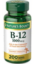 Comprar Vitamina B12 1000mcg (200 Tabletas) Natures Bounty Hecho E.u