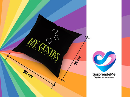 Cojin De Regalo Sorprendeme - Colección Pride Me Gustas Negro Liso