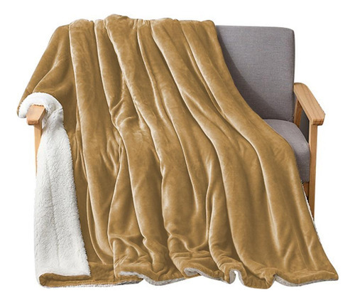 Cobertor/edredom Sherpa Queen Dupla Face Inverno Bege Casen
