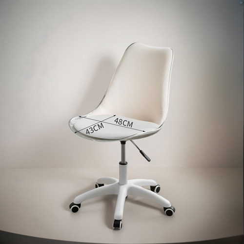 Silla Oficina Tulip Transparente Giratorio Almohada Meihome Color Blanco Material del tapizado Cuero sintético