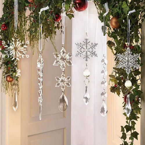 Decoración Del Árbol: Conjunto De Azulejos Acrílicos Y S